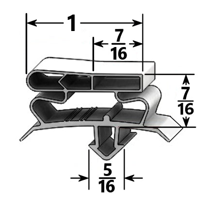 Leader Welded Refrigerator Gasket (19-1/2" x 14") - Model #LM48 - Profile 634