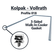 Picture of a 3-sided Kolpak/Vollrath gasket made with profile 018 and all sides magnetic