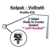 Picture of a 3-sided Kolpak/Vollrath Left Handed gasket made with profile 018